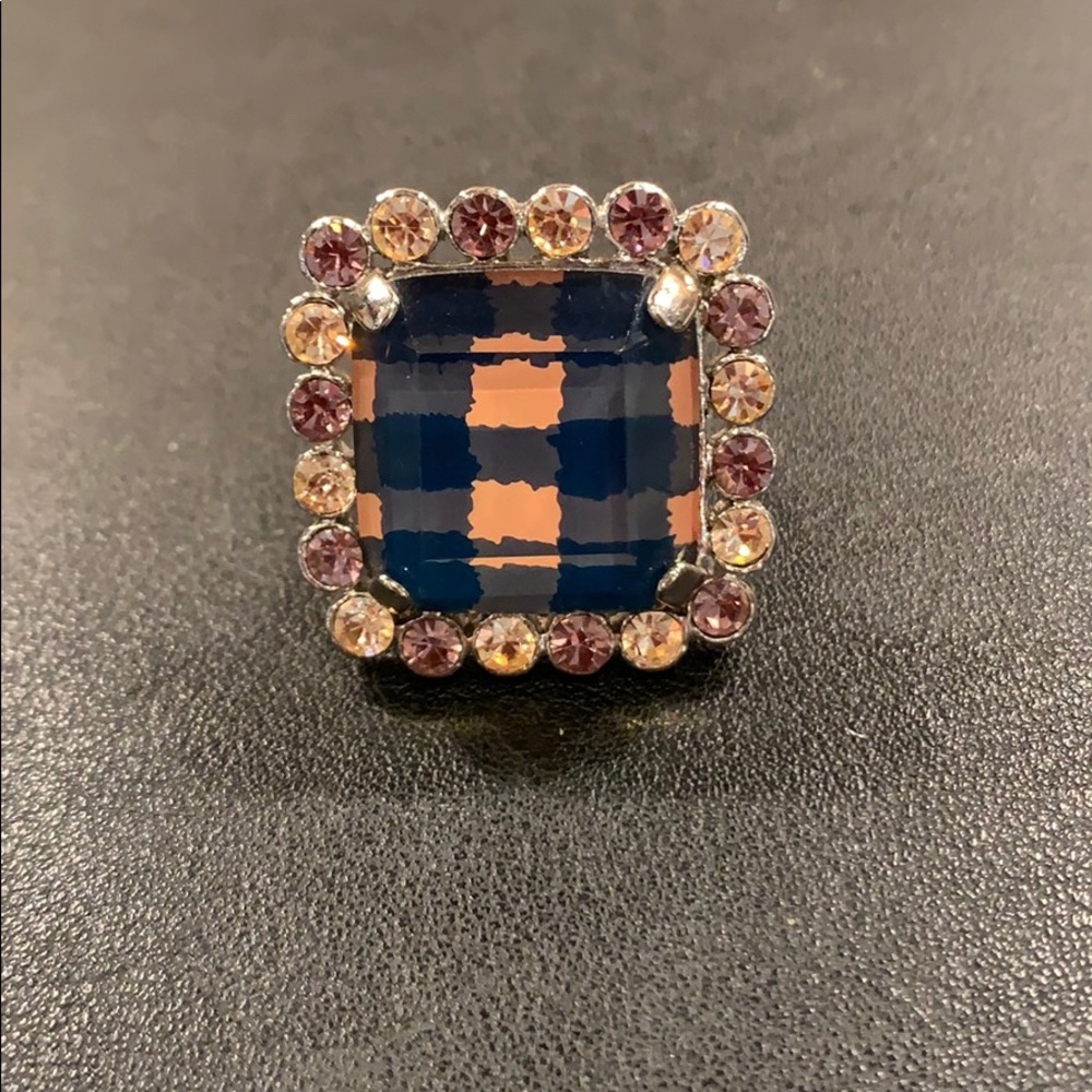 Marc by Marc Jacobs Apricot and Blue Gingham ring